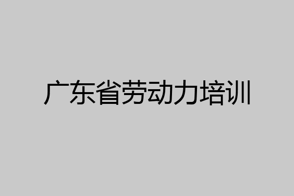 广东省劳动力培训