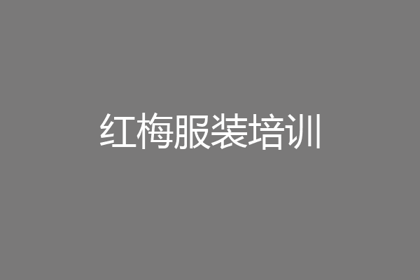 红梅服装培训