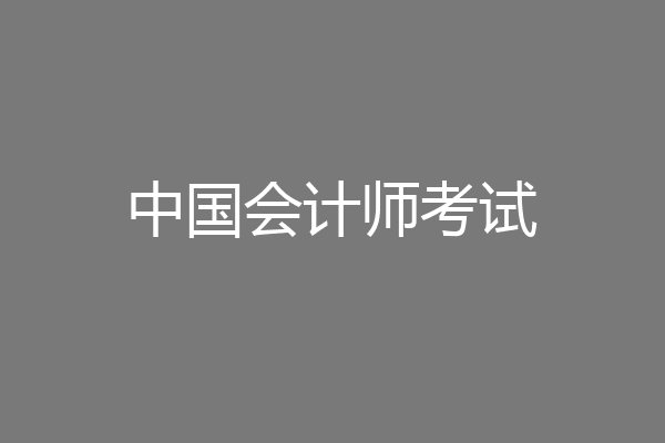 中国会计师考试