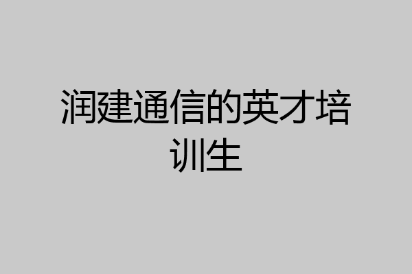 润建通信的英才培训生