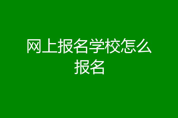 网上报名学校怎么报名