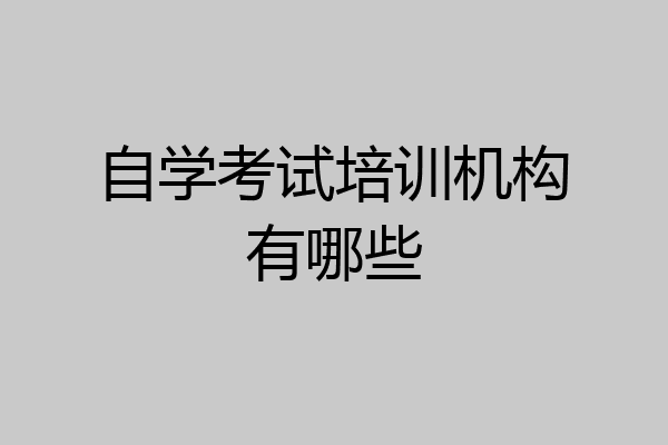 自学考试培训机构有哪些