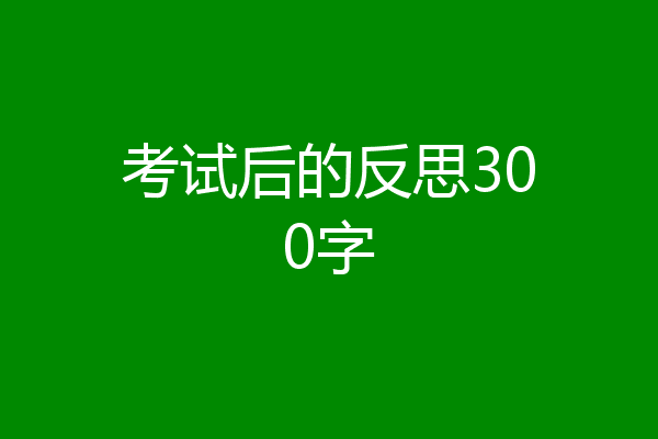 考试后的反思300字