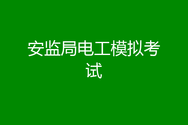 安监局电工模拟考试