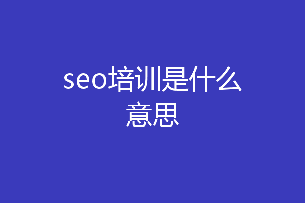 seo培训是什么意思