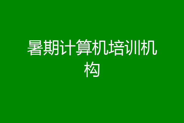 暑期计算机培训机构