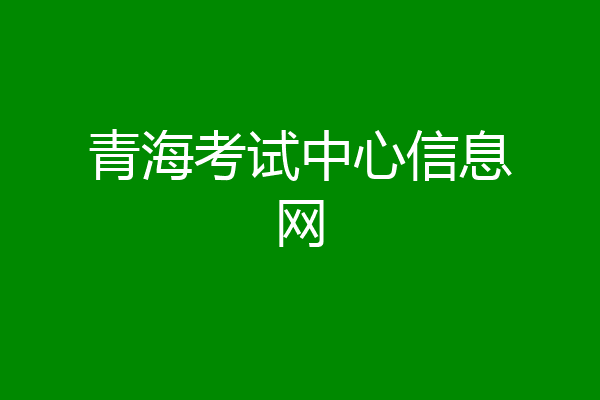 青海考试中心信息网