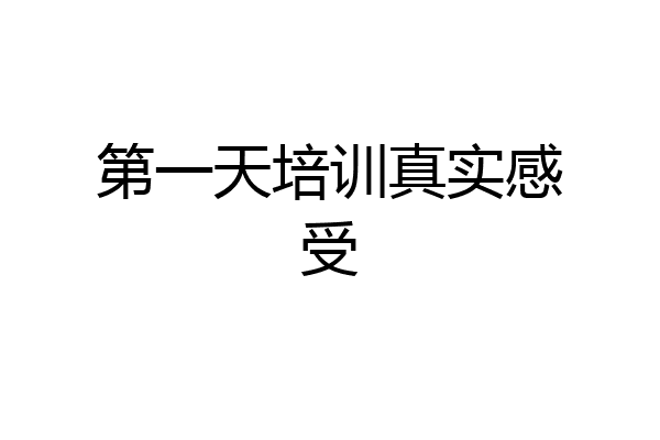 第一天培训真实感受