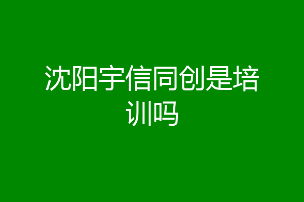 沈阳宇信同创是培训吗