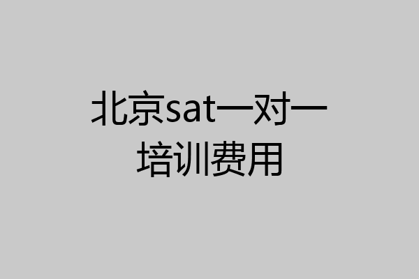 北京sat一对一培训费用