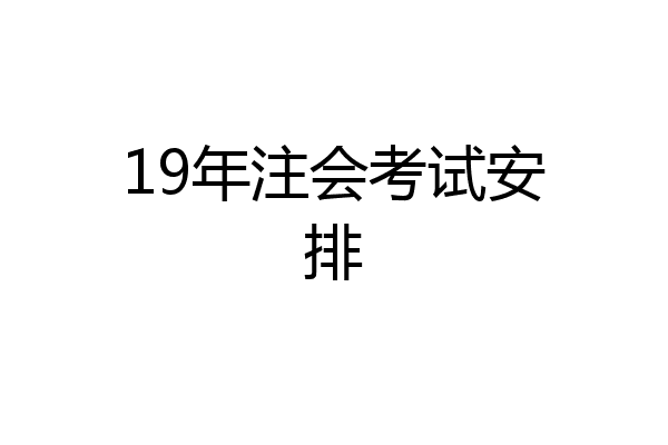 19年注会考试安排