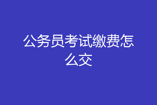 公务员考试缴费怎么交