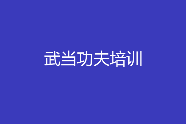 武当功夫培训