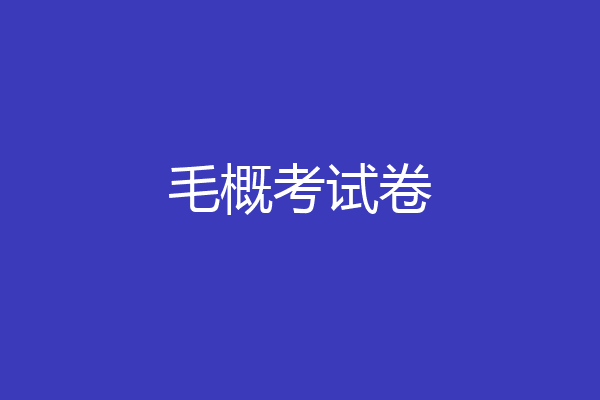 毛概考试卷