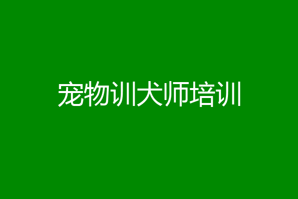 宠物训犬师培训