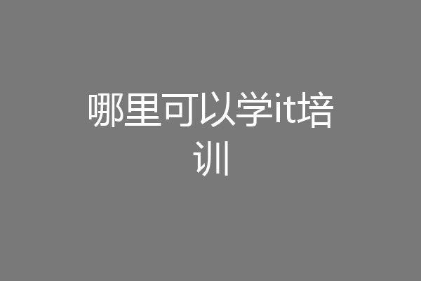 哪里可以学it培训
