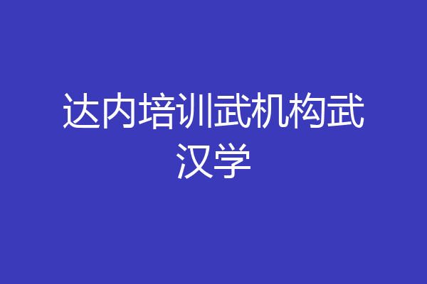 达内培训武机构武汉学
