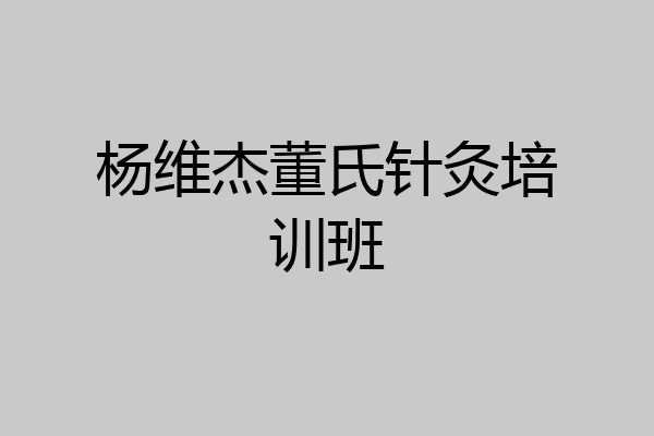 杨维杰董氏针灸培训班