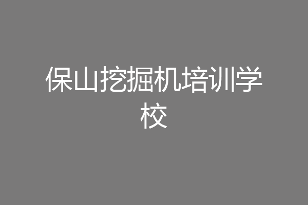 保山挖掘机培训学校