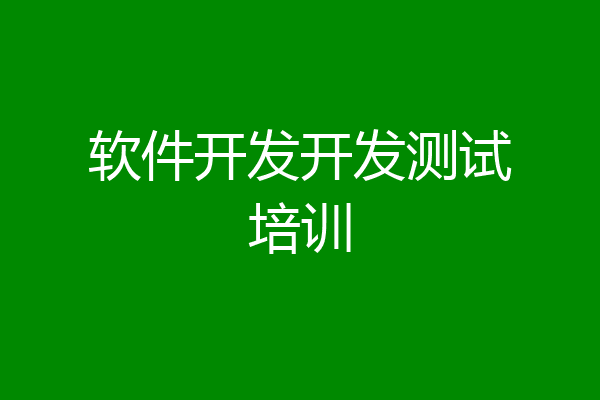 软件开发开发测试培训