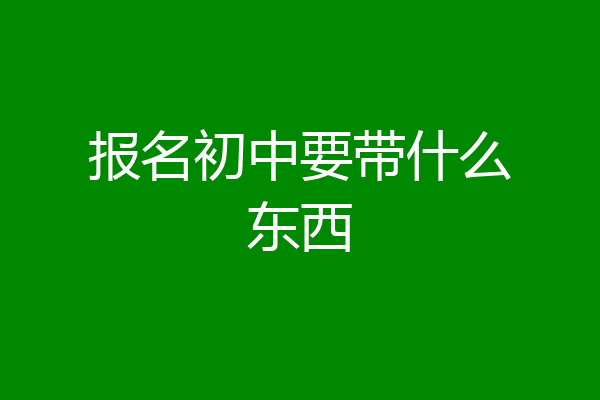 报名初中要带什么东西
