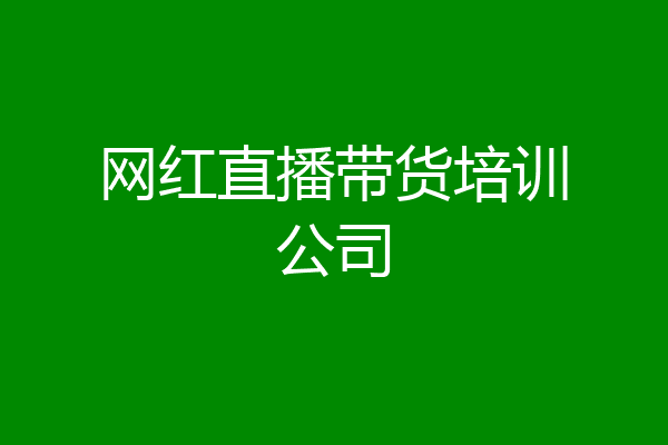 网红直播带货培训公司