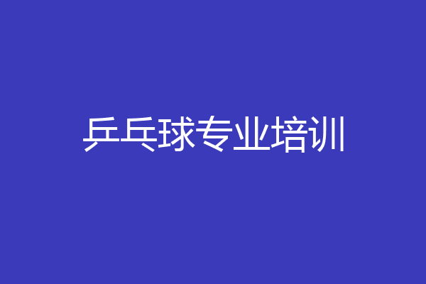 乒乓球专业培训
