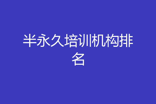 半永久培训机构排名