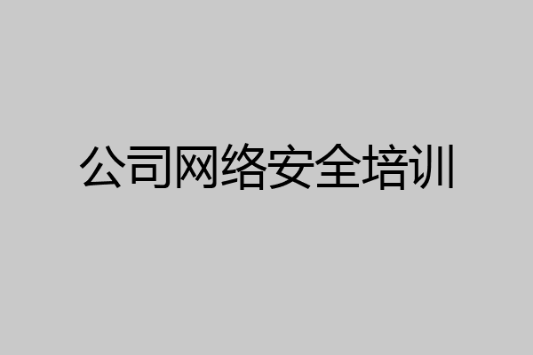 公司网络安全培训
