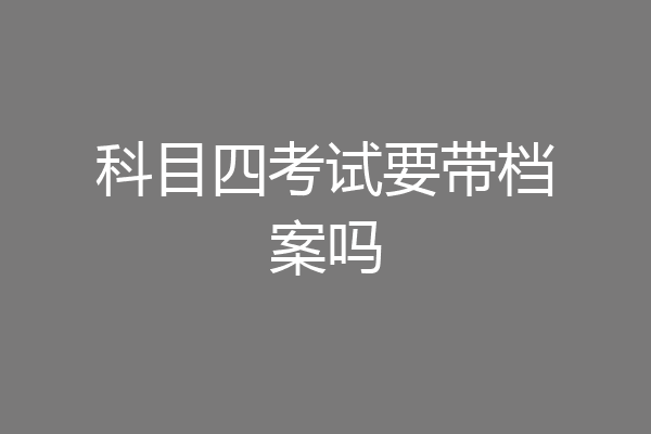 科目四考试要带档案吗