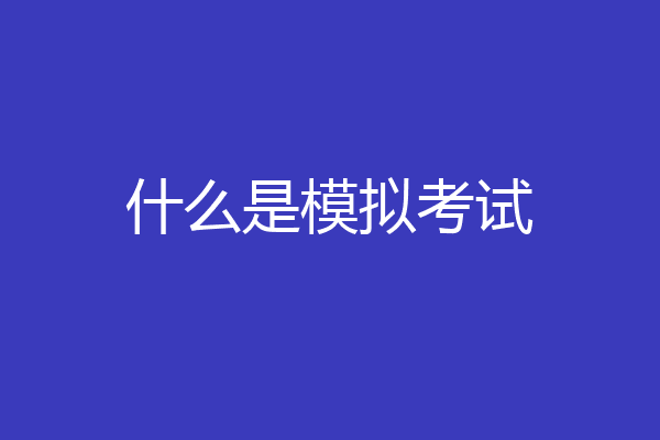什么是模拟考试
