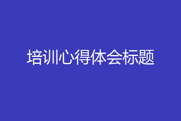 培训心得体会标题