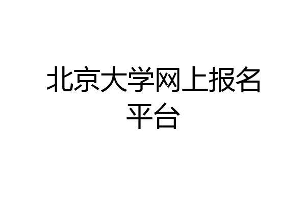 北京大学网上报名平台