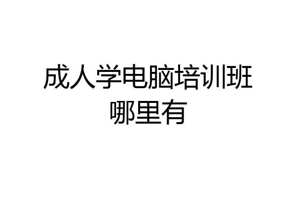 成人学电脑培训班哪里有