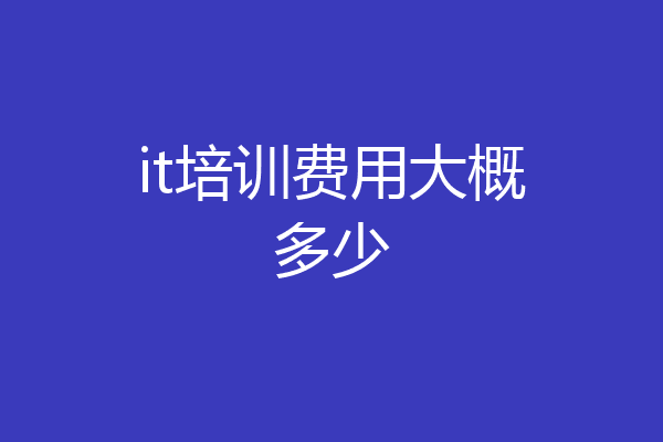 it培训费用大概多少