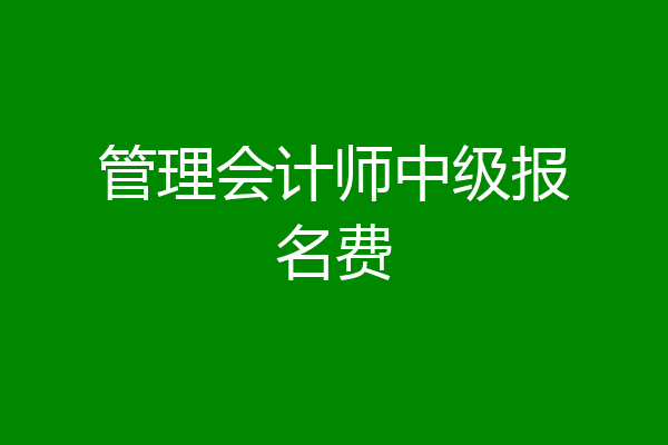 管理会计师中级报名费