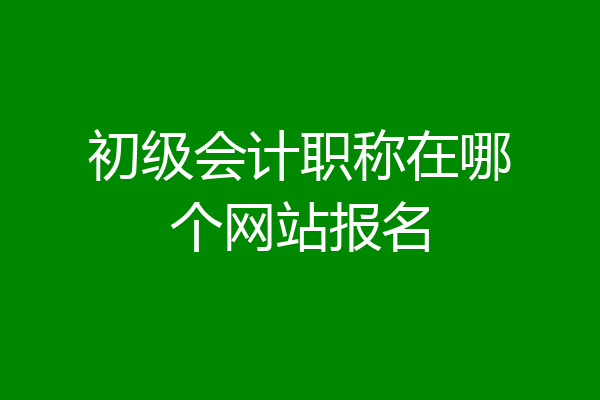 初级会计职称在哪个网站报名