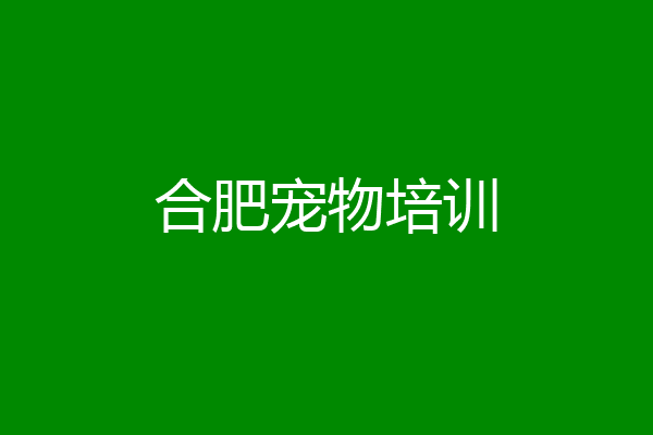 合肥宠物培训