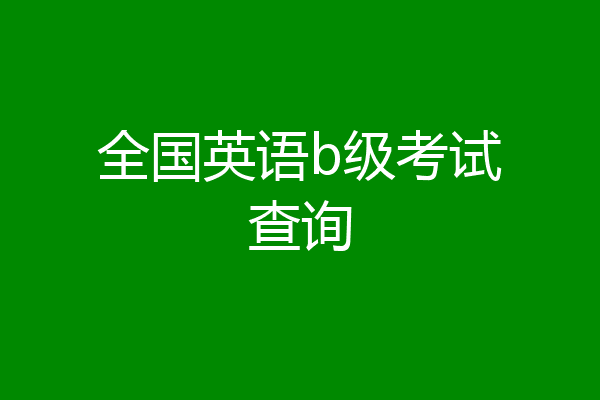 全国英语b级考试查询