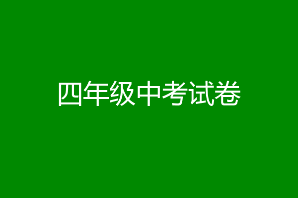 四年级中考试卷