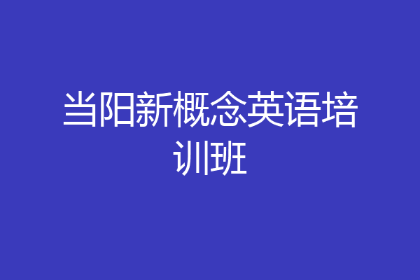 当阳新概念英语培训班