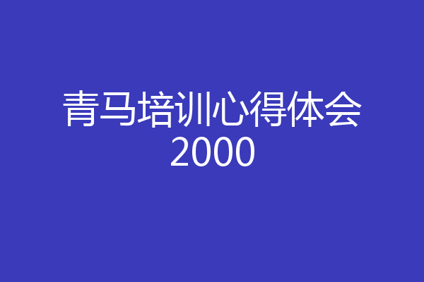 青马培训心得体会2000