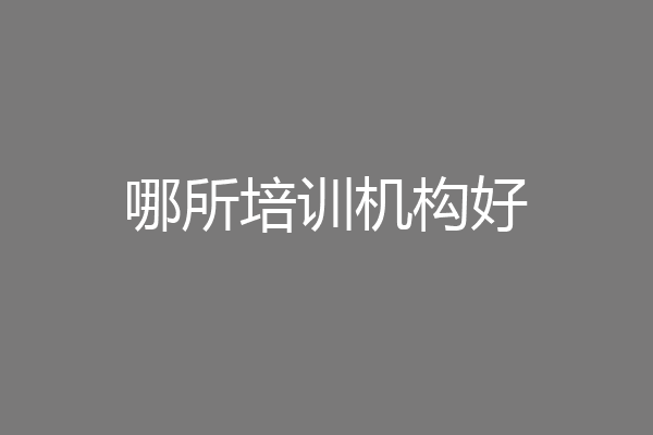 哪所培训机构好