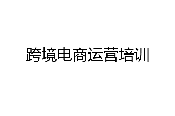 跨境电商运营培训