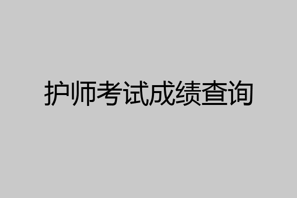 护师考试成绩查询