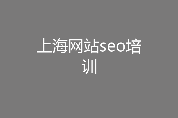 上海网站seo培训