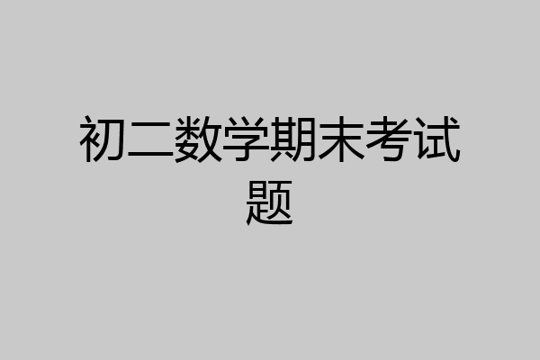 初二数学期末考试题