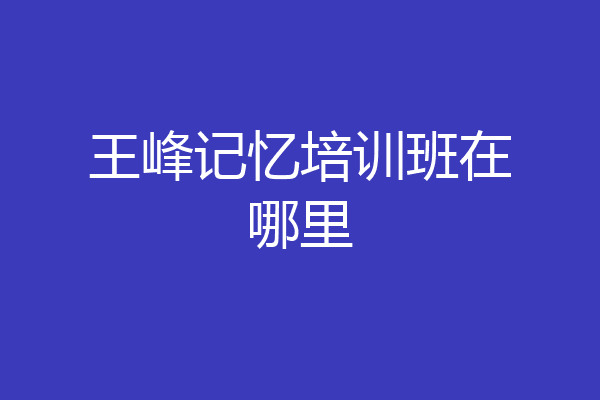 王峰记忆培训班在哪里