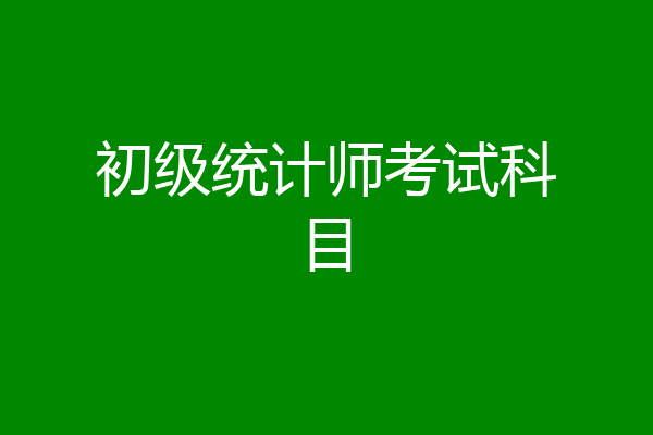 初级统计师考试科目