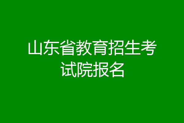 山东省教育招生考试院报名